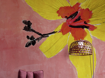 VENICE YELLOW WPN 1402 - Wallpaper with floral pattern by Spaghetti Wall - view 2